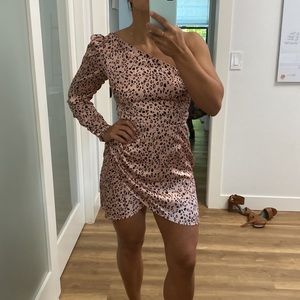 Reformation Silk One Sleeve dress | Blush pink, size 4